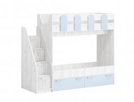 Нежно-голубой софтач / Дуб Крафт белый