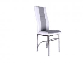 Белый, вставка Серый (экокожа) / Хром (металл)