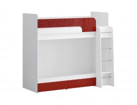 Белый древесный / Красный металлик